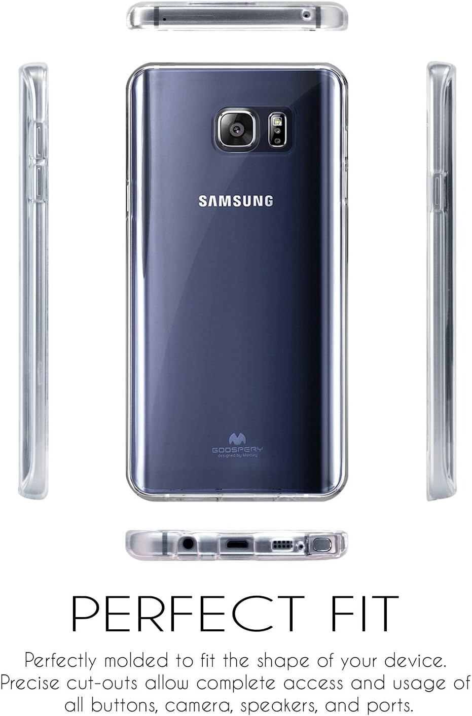 GOOSPERY Galaxy Note 5 Case, [Thin Slim] [Flexible] Clear Jelly Rubber TPU Case [Lightweight] Bumper Cover [Impact Resistant] for Samsung Galaxy Note 5 (Clear)
