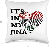 Vista 4 de Pan African Pride Black History Pan African UNIA Heart in My DNA - Almohada de bandera de liberación negra, 16 x 16 pulgadas, multicolor