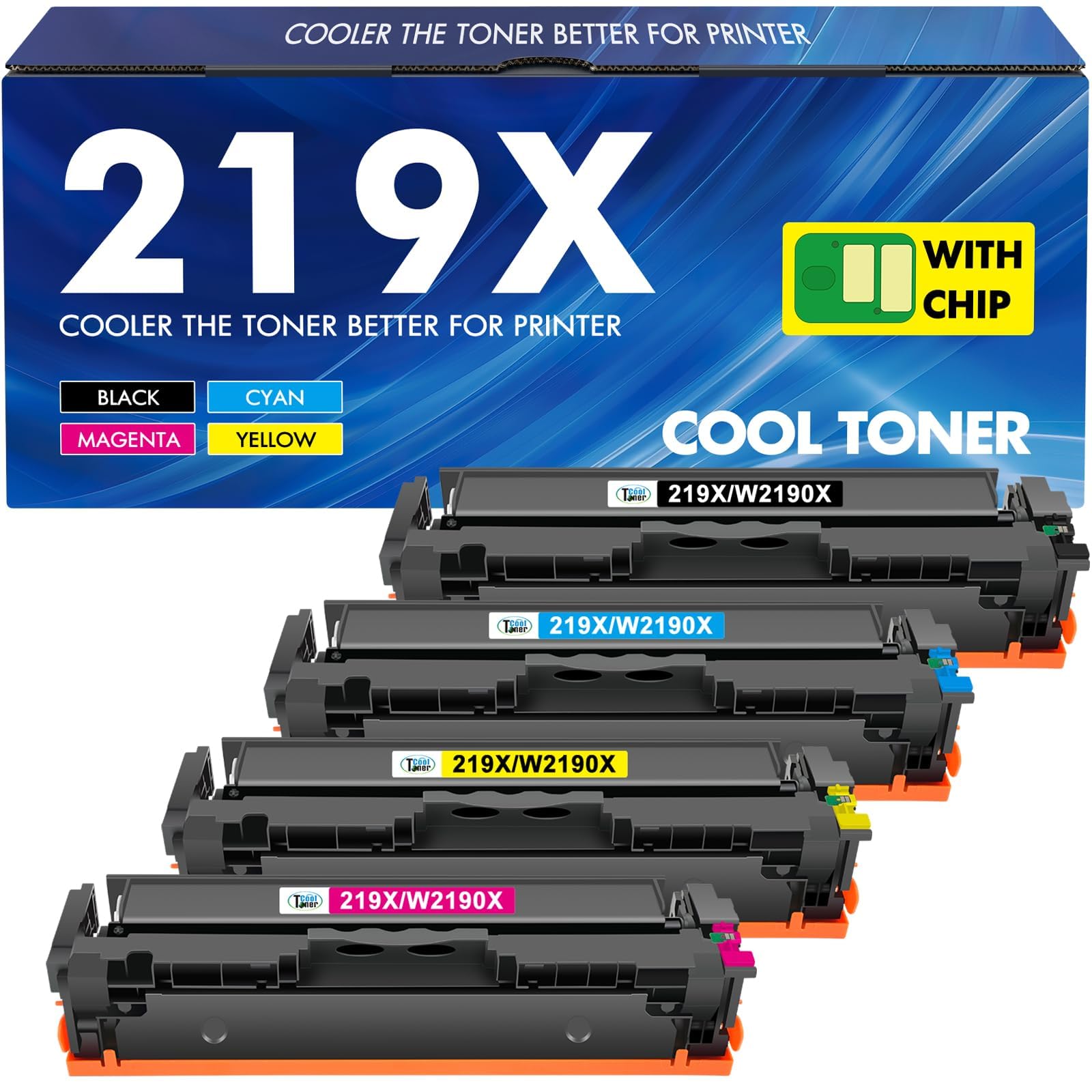219X 219A MFP 3302FDWG Toner: Mit Chip Kompatible Ersatz für HP Color LaserJet Pro MFP 3302FDWG Toner 3302SDWG 3302FDNG 3302FDW 3302SDW 3302FDN 3202DN 3202DW 219 Schwarz Cyan Magenta Gelb 4-Pack