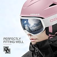 Vista 8 de Odoland Snowboard Helmet, Ski Helmet with Ski Goggles for Adults & Youth, Durable PC Shell & EPS Foam, Safety Snow Helmets Goggles for Men Women