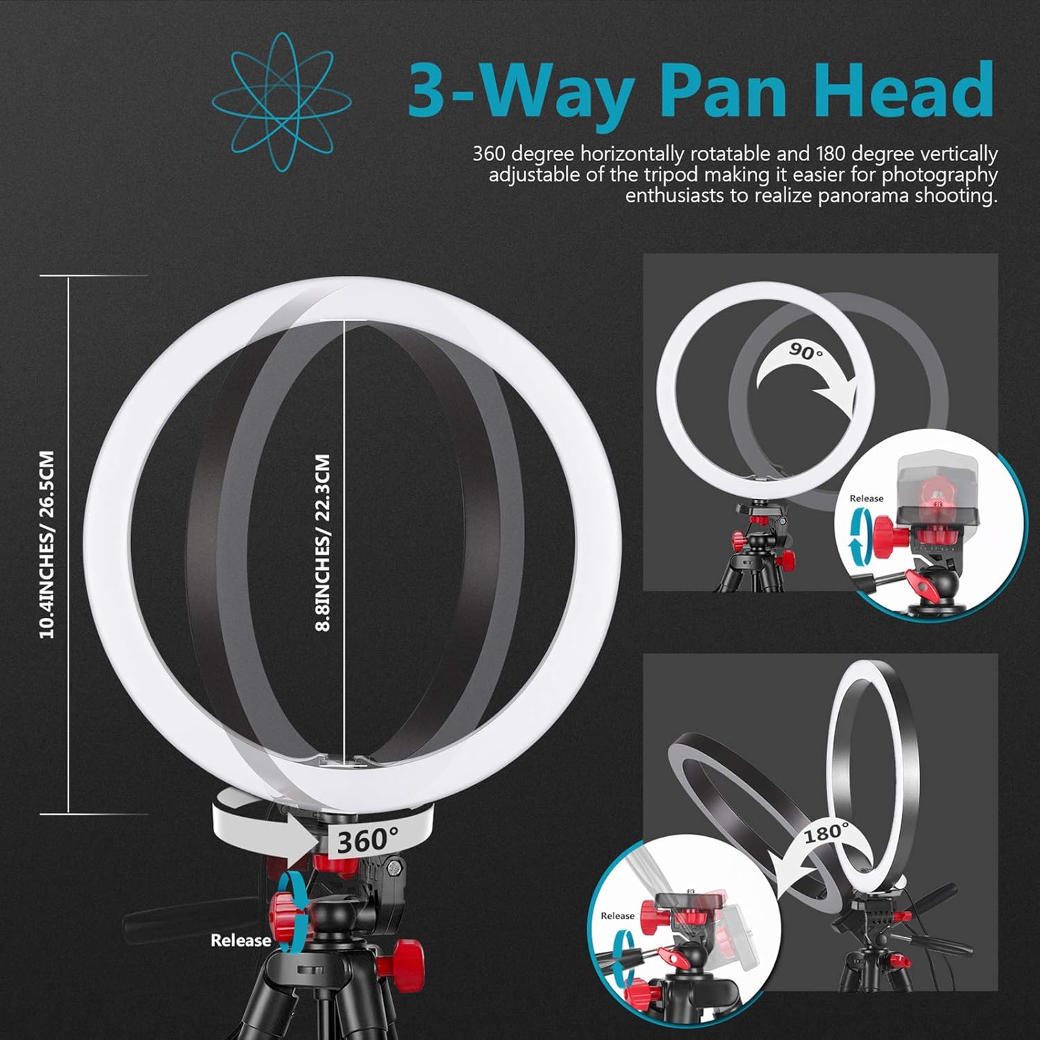 Frее Shірріng оƒƒеr Neewer 10-inch LED Ring Light Selfie Ring Light with Tripod Stand, 3 Light Modes Dimmable Ringlight with 54inches Tripod and Phone Holder for Live Streaming/Makeup/YouTube Blogging Video Shooting