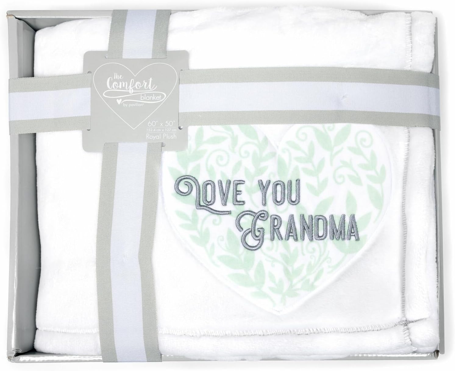 Pavilion Gift Company - Love You Grandma - Royal Plush 320 GSM Soft Thick Warm Throw Couch Bed Desk Blanket Grandmother Nana Mimi Granny Gift from Granddaughter Grandson Grandkids Present