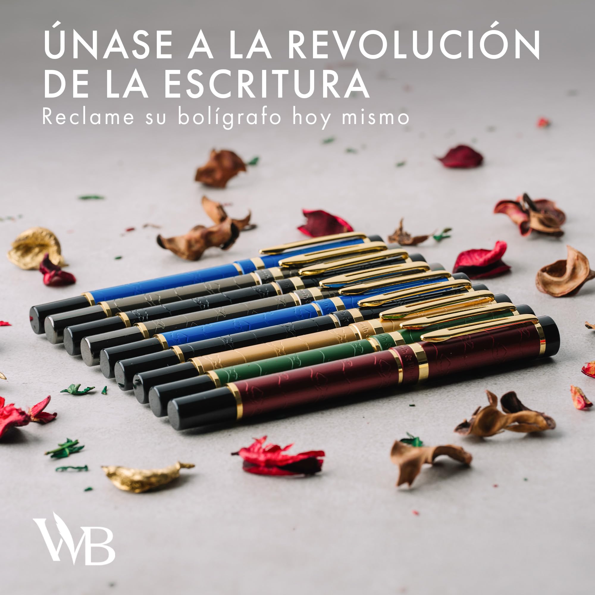 Wordsworth & Black Juego de pluma estilográfica Primori (Oro metalizado) de punta media con estuche de regalo, 24 cartuchos de tinta, convertidor de recarga de tinta, estuche de regalo, caligrafía