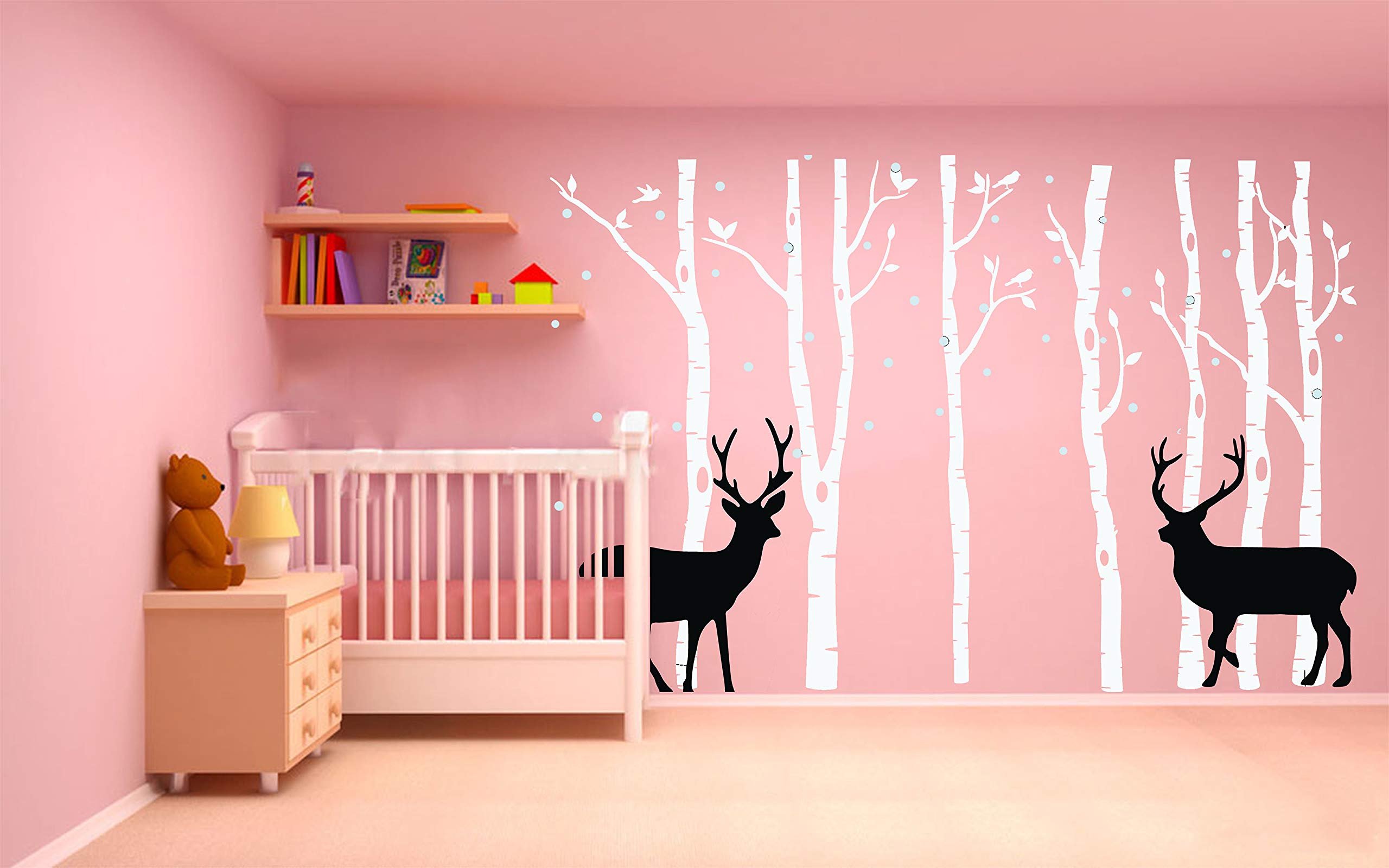 Grand Autocollant Mural en Vinyle Amovible pour Chambre d'enfant, Chambre d'enfant, Chambre à Coucher, Salon Blanc/Noir