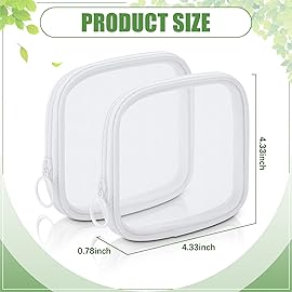 Weewooday 4 Pcs Mesh Makeup Bag Mesh Cosmetic Bag Travel Toiletry Pouch with Zipper Mini Makeup Cosmetic Purse for Daily Accessory(Small,White)