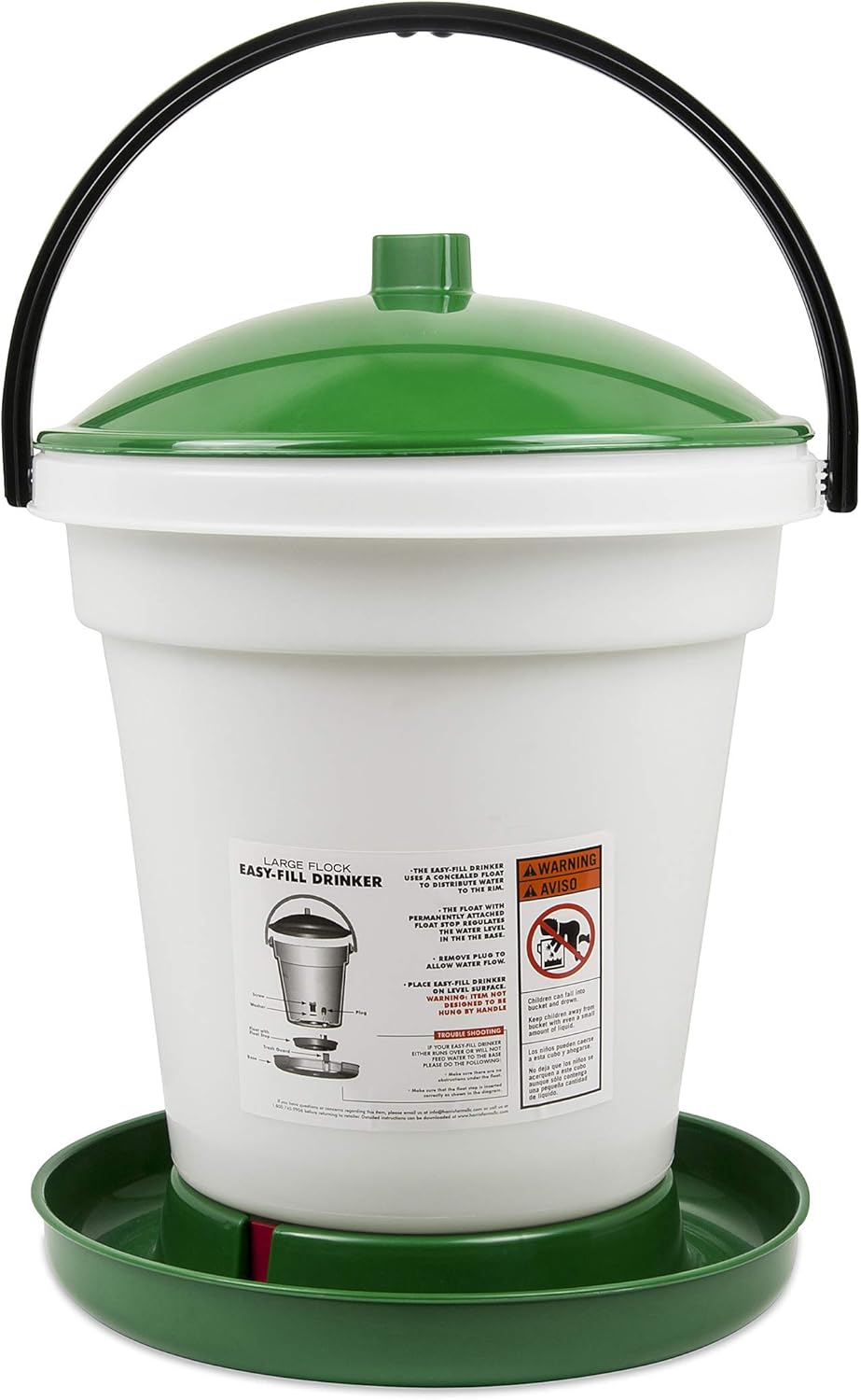 Harris Farms Poultry Drinker | Simple and Easy to Use for Any Size Flock | Made of BPA-Free Plastic | 6.25 Gallon : Patio, Lawn & Garden