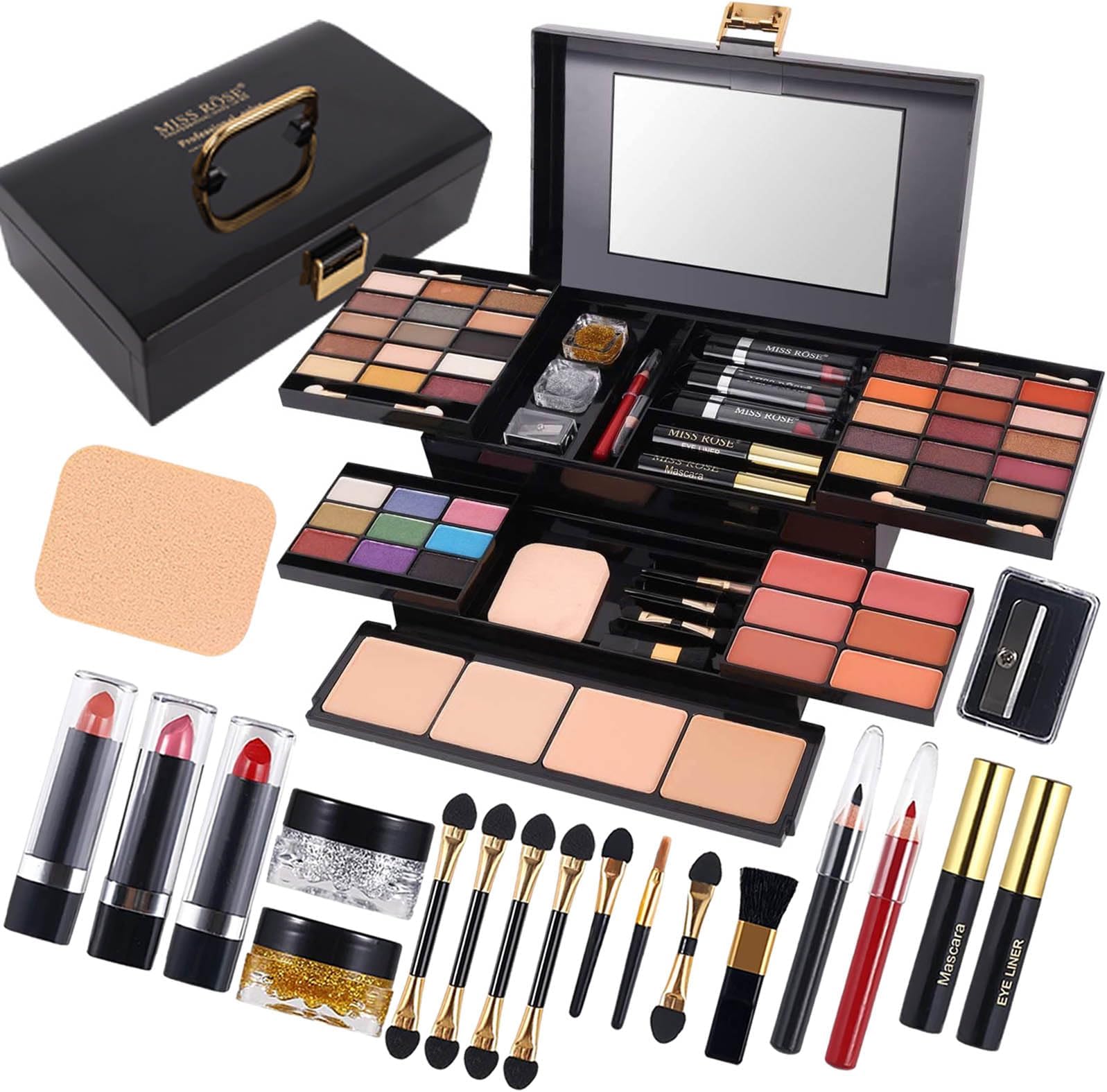 MISS ROSE M 58 Color Professional Makeup pallet, Makeup Kit for Women Full Kit, All In One Make up Kit Set, Makeup Gift Set for women girls (331Y)