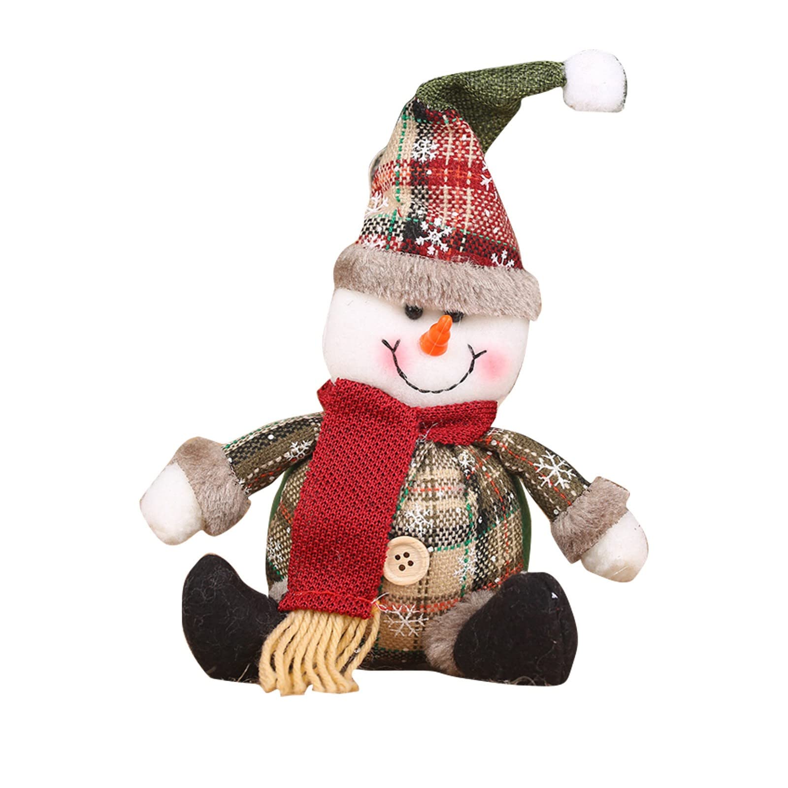 Christmas Snowman Plush Decor Snowman Stuffed Animal on The Table Shelf Desktop Plush Doll Gift for Womens Gifts Christmas Decorations for Office Christmas Outdoor Home Decor
