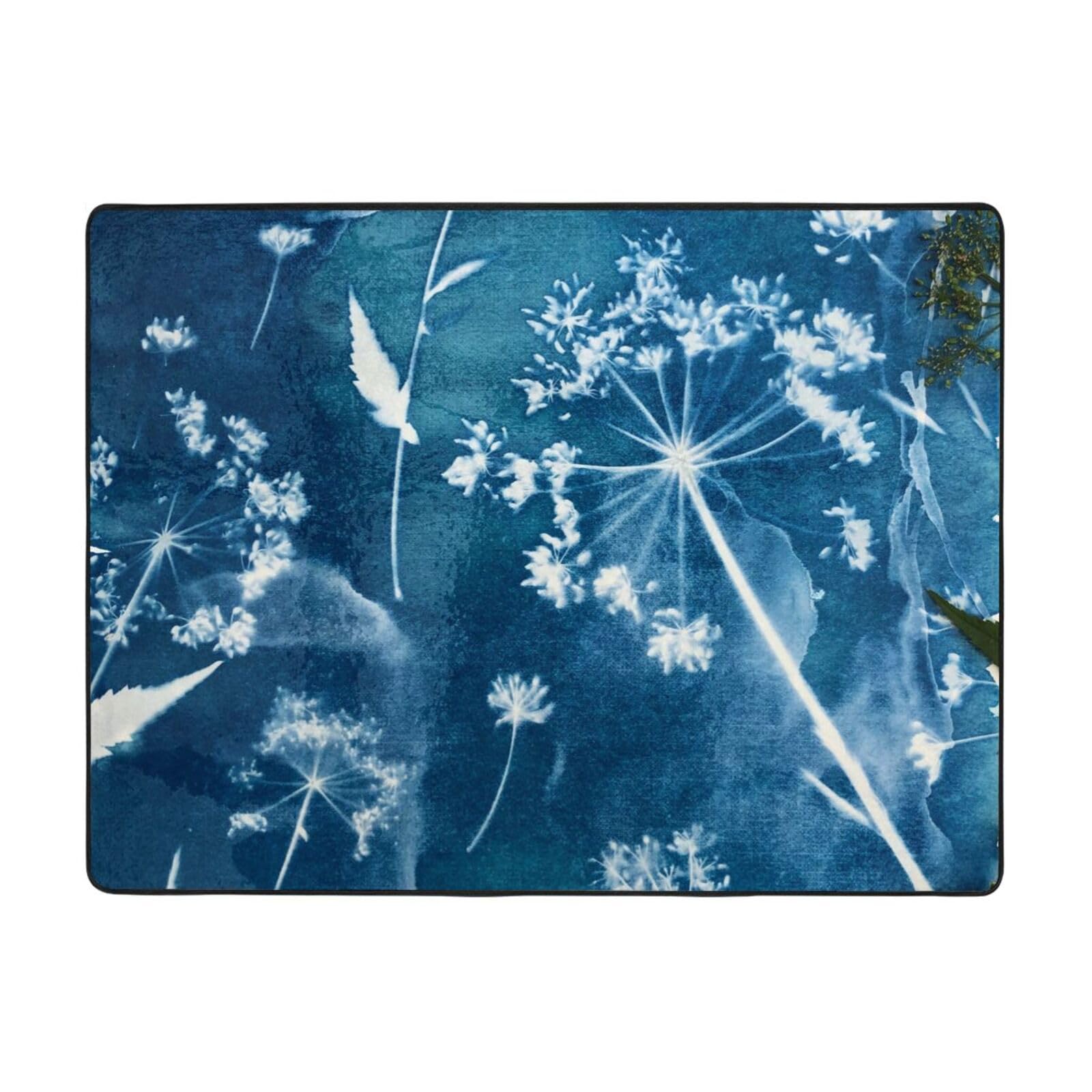 Tapis vache persil moelleux en flanelle douce antidérapant 160x122 cm