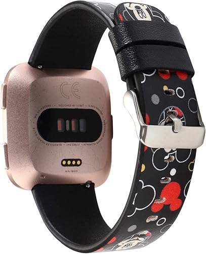 Miniatura 2 de Pulsera de piel de dibujos animados con correa de estilo encantador compatible con Fitbit Versa 2VersaVersa LiteVersa SE