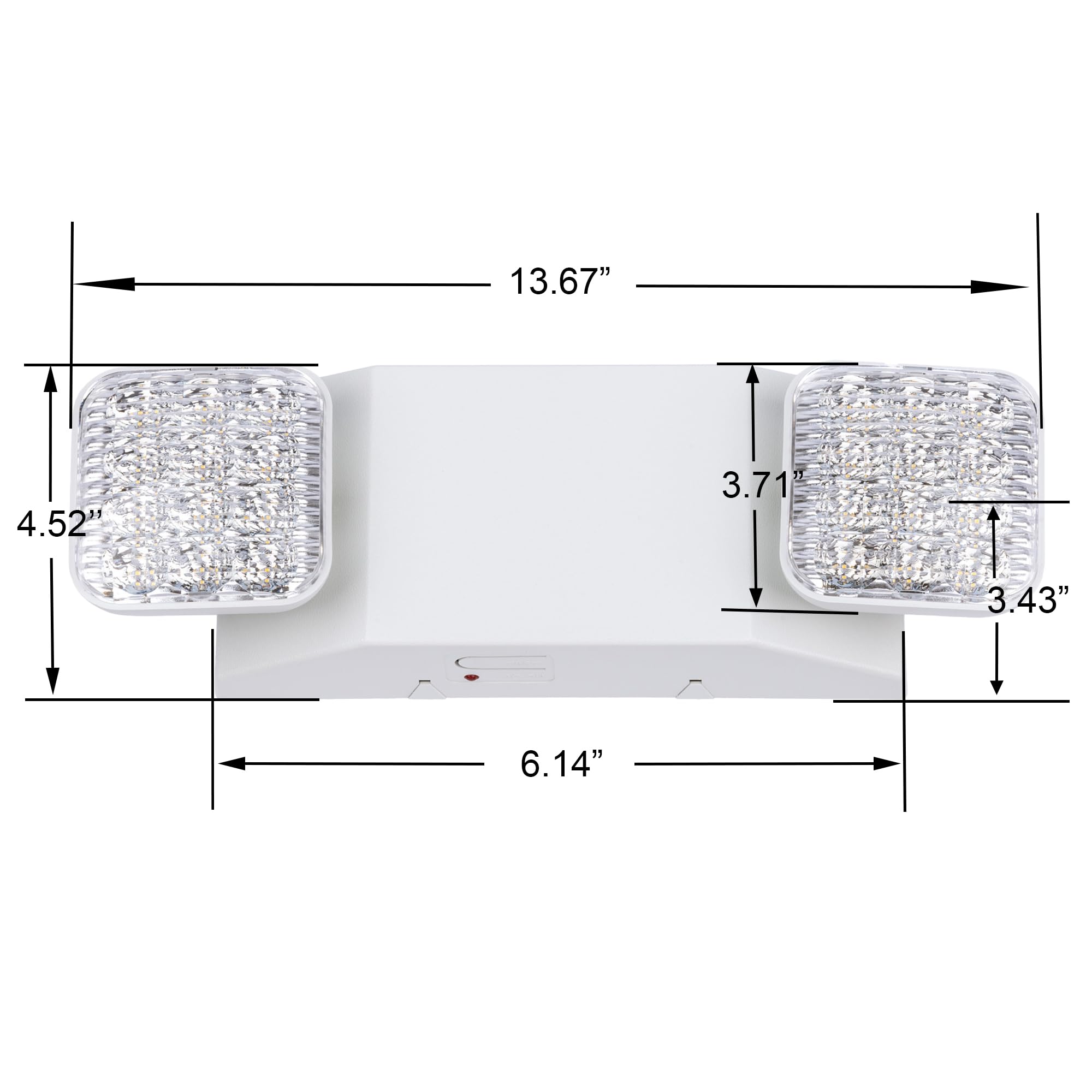GRUENLICH LED Commercial Emergency Light - Dual Head Backup Light With 90 Minute Battery