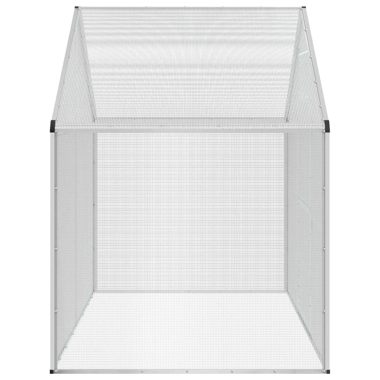 Mangloder Vogelkäfig Silber aus geschweißtem Drahtgewebe, Voliere 181,5 x 110,5 x 173,5 cm mit Schloss und Fenster, für Garten Balkon Außenbereich, Schutz für Wellensittich und Papagei