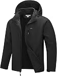 33,000ft Men's Softshell Jacket with Hood Fleece Lined Windbreaker Lightweight Waterproof Jackets for Hiking