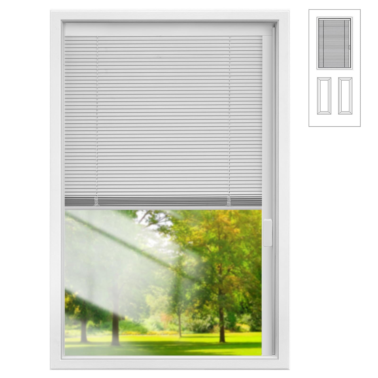 Vitrage de porte d'entrée Pushglossy 55x91 cm pour fenêtre de porte et menuiserie extérieure