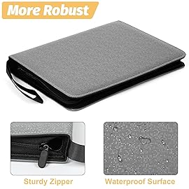 GERMUN 9 Pocket Card Binder, Premium Zip Trading Card Binder, 720 Double Sided Pocket PU Card Collection Binder, Collector Card Album, Card Folder for MTG, TCG, Sports Cards, Game Cards (Grey2)