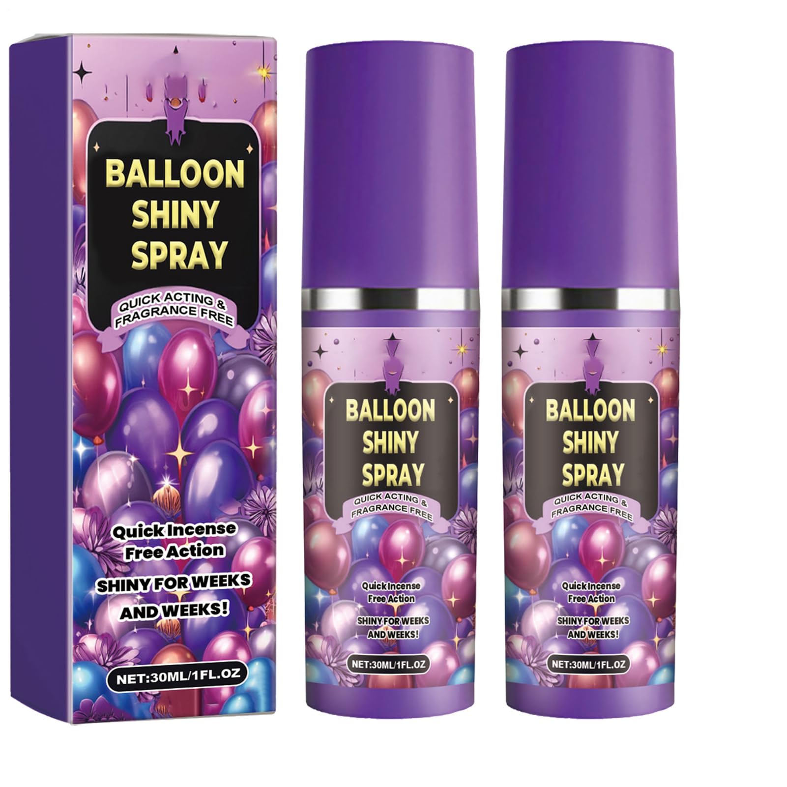 2 Pack Balloon Shine Spray, Balloon Spray For Latex Balloons, Quick Drying Ballon Shine, For Balloons To, Glow Lasts Longer, Vibrant