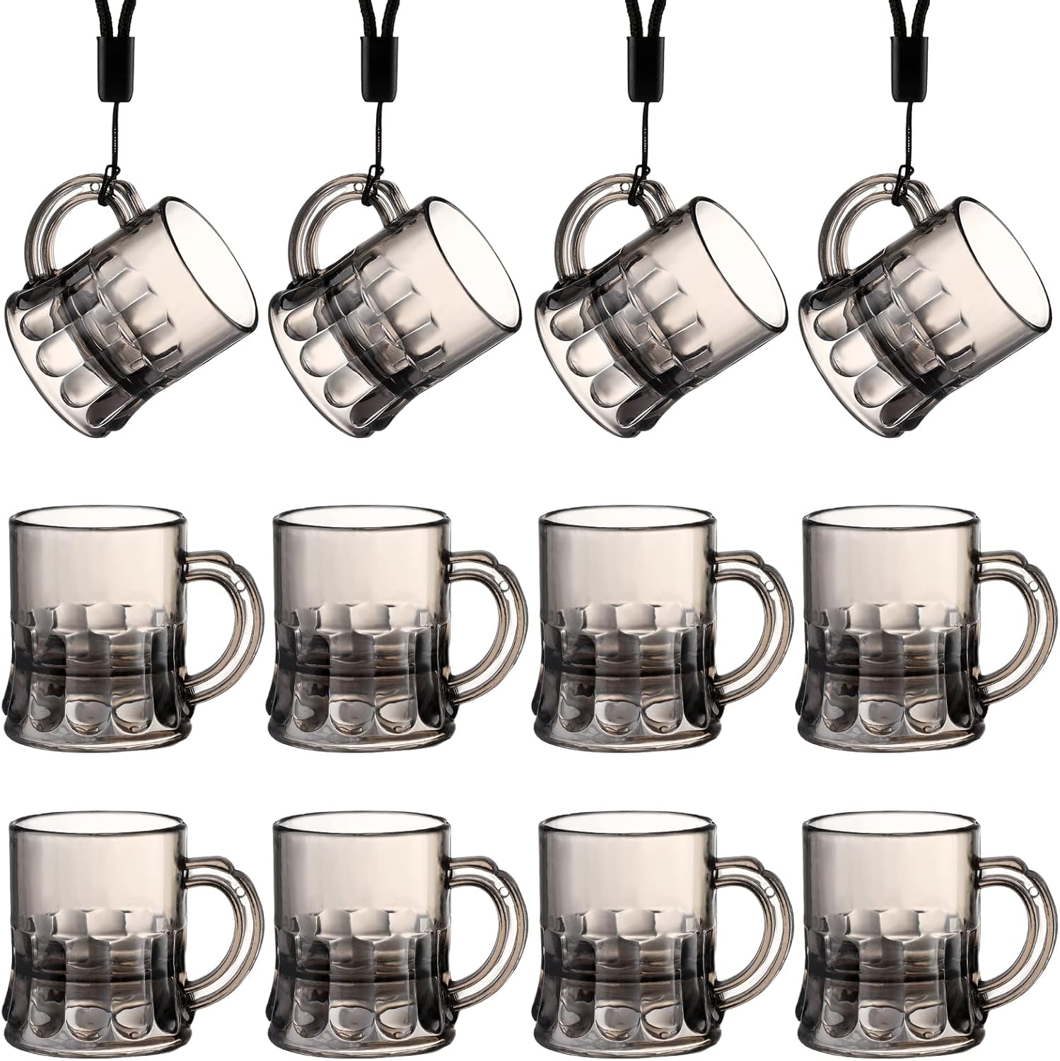 12x Edelstahl Schnapsgläser Mit Kette - 30ml, 4 Farben, Wiederverwendbar