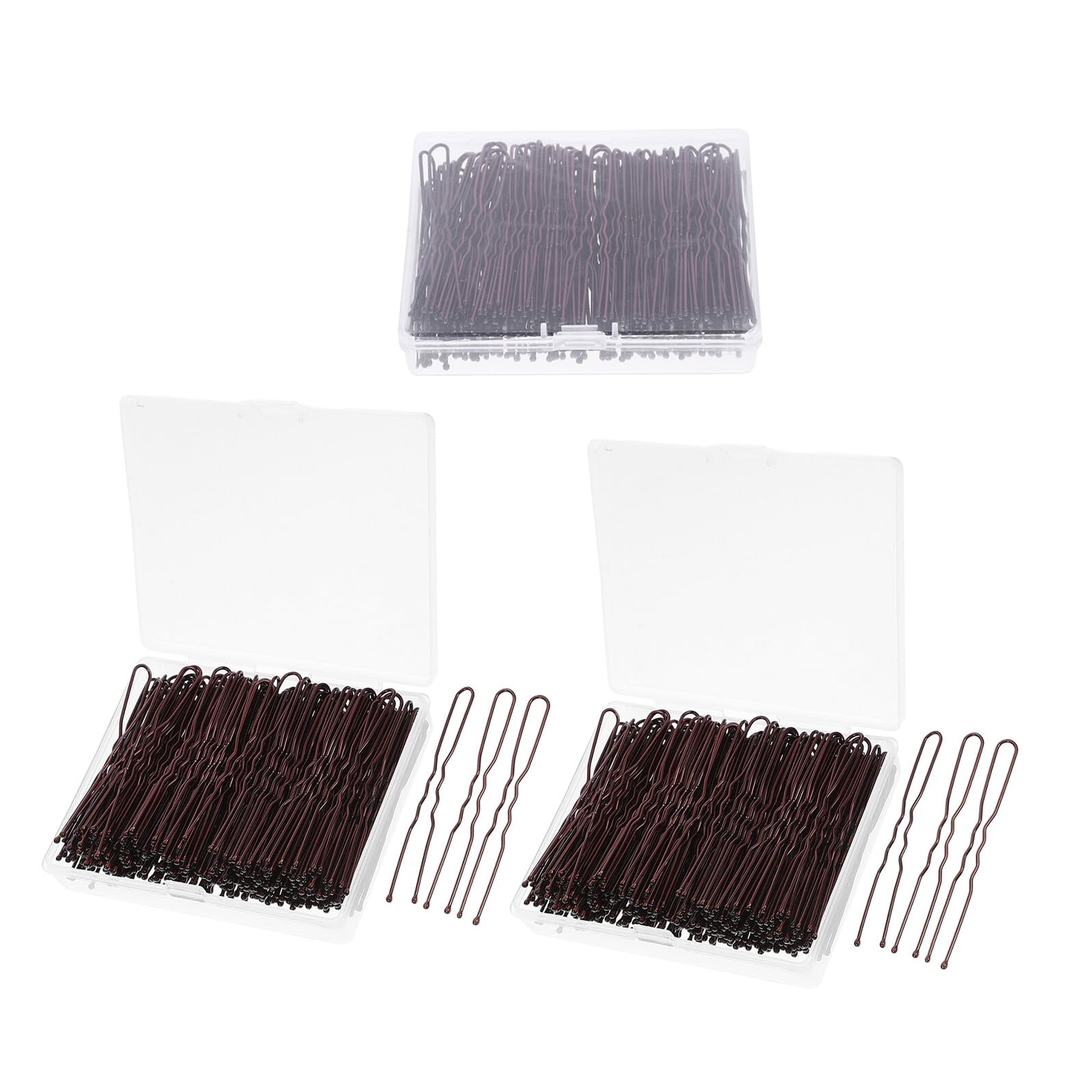 Hohopeti 600 pezzi Forcine per Capelli Forma di U con Scatola Mollette Ondulate in Metallo per Chignon Forcelle Resistenti per Donna Accessori Capelli Pratici e Organizzati per Uso