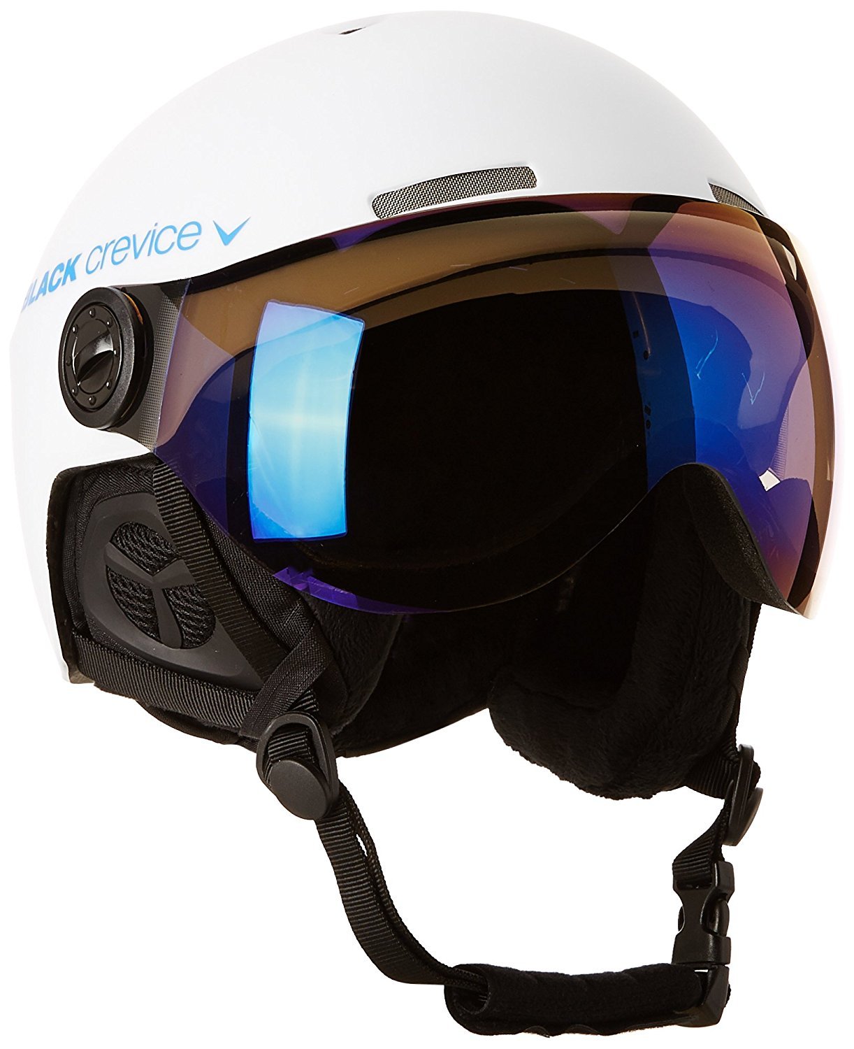 Black Crevice visiera per casco da sci in carbonio bianco