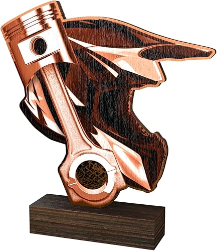 Miniatura 4 de Trophy Monster ' Motocross Piston 516 Grueso Escultura Madera Trofeo Premios ECO Friendly  Grabado y entrega gratis  5 tamaños 4 colores