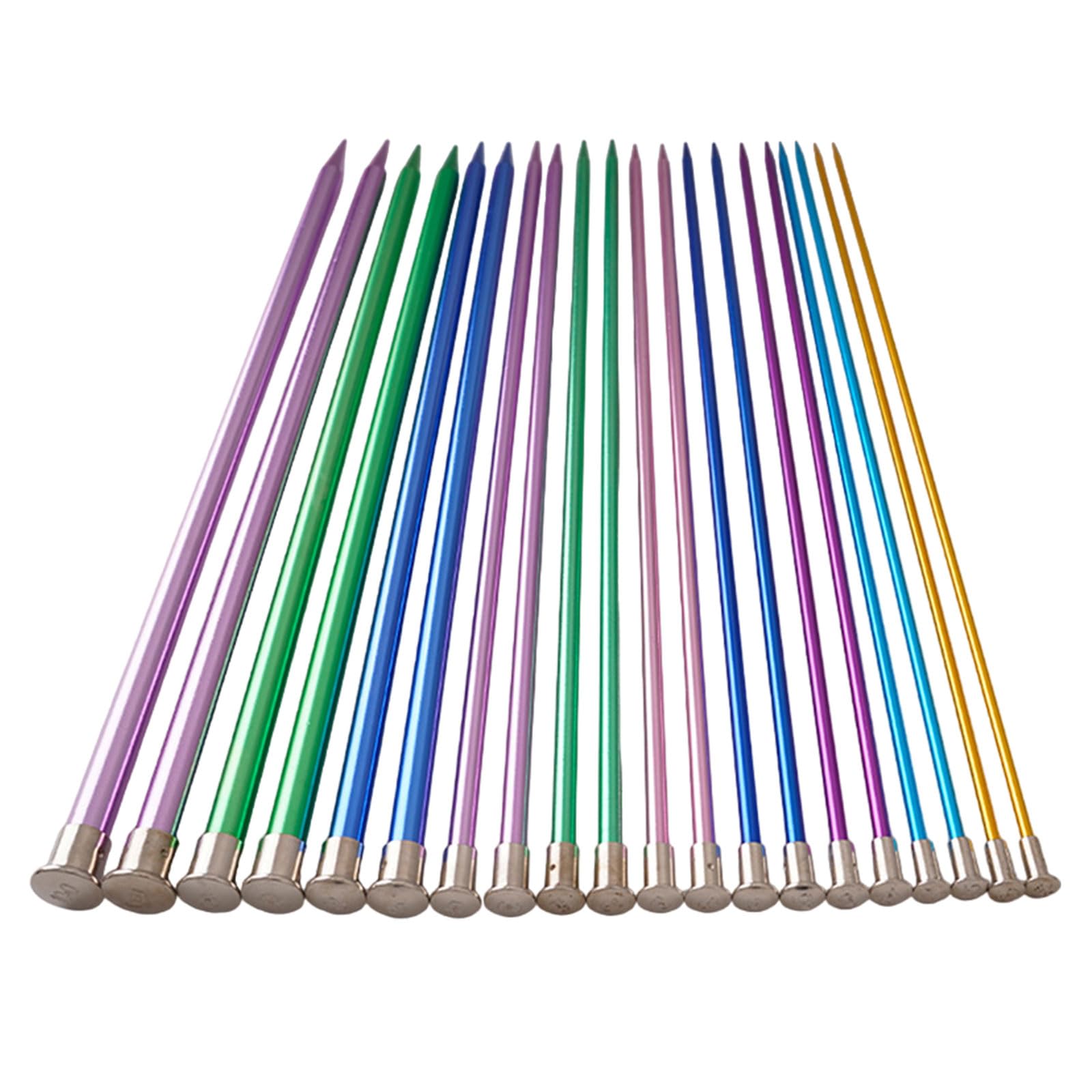 Nucelit 10Pairs Aluminum Knitting Needle for Knitting Weaving Sweater Hat Sock Bag, 35.0cm Long Needle, Single Pointed Travel