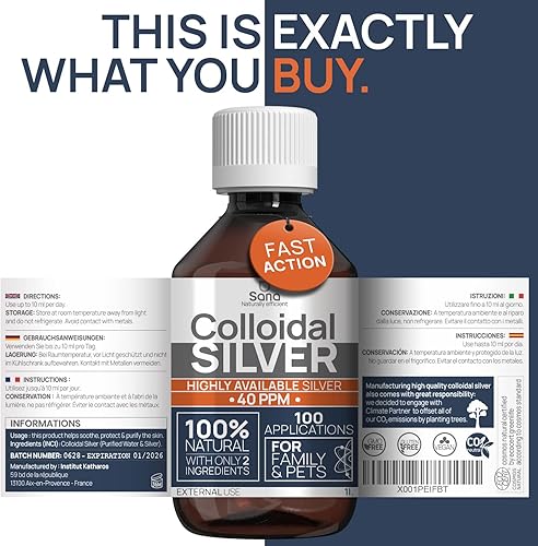 Miniatura 9 de Líquido de plata coloidal 32 fl oz 30 PPM - Agua de plata hidrosol bioactiva - Solución de suplemento nano solar natural de apoyo inmunológico -