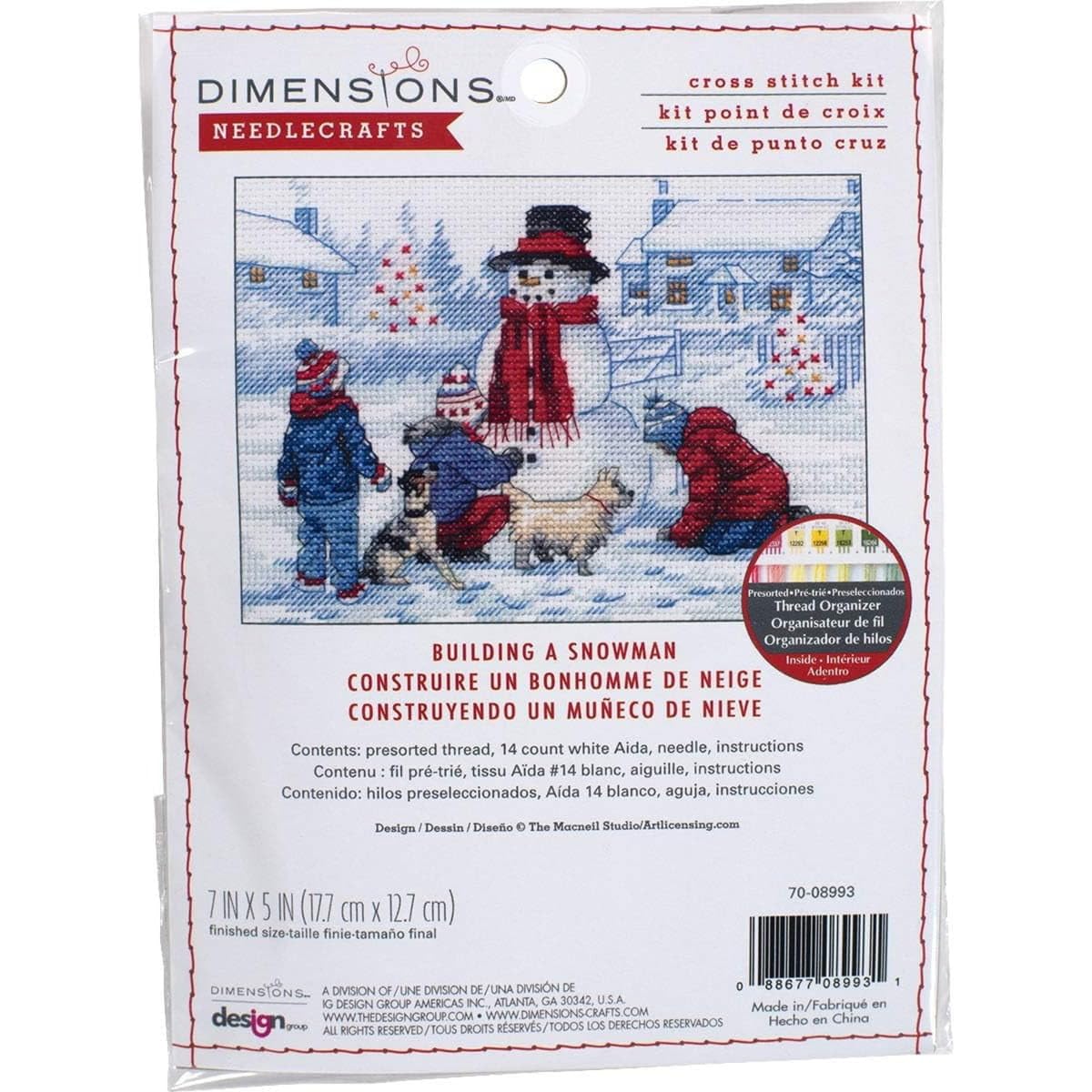 Kit Point De Croix DMC - Motif Bonhomme De Neige - Toile Aïda 10x12.5 Cm - Neuf