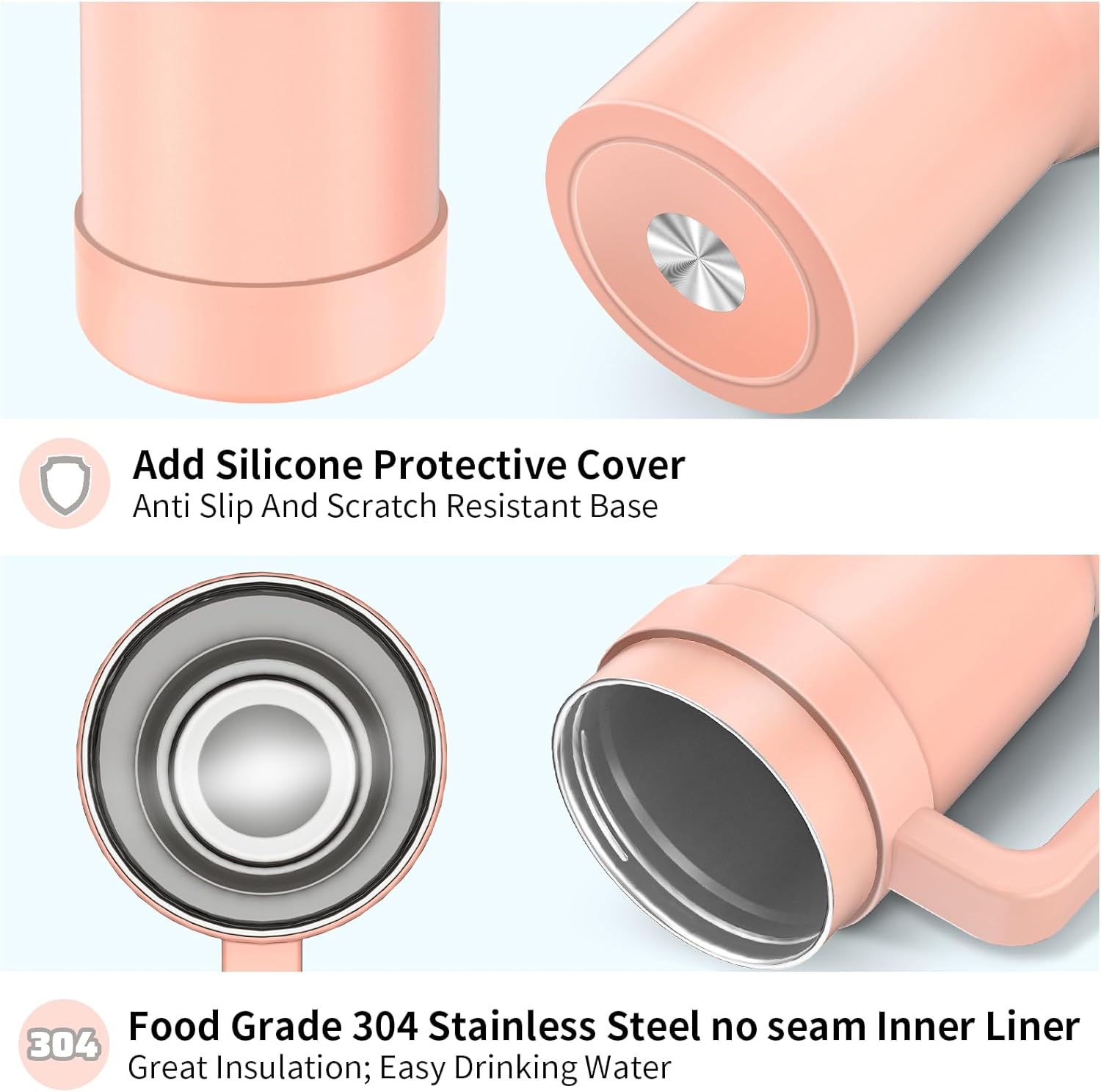 KETIEE Vaso Con Pajita Y 2 Tapas, Taza De Café Para Llevar De