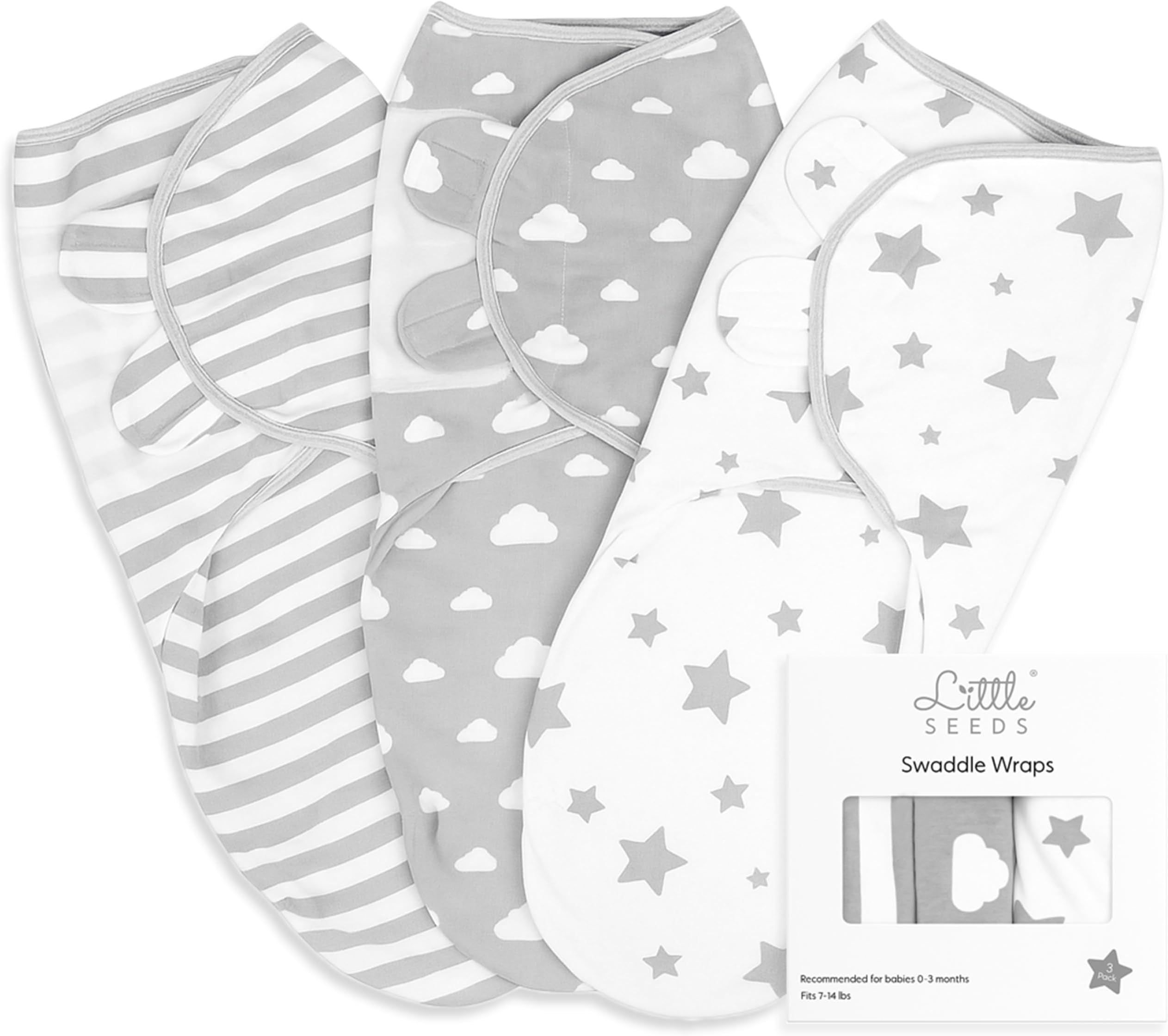 Adjustable Swaddle Blankets for Infants 0-3 Months – 3-Pack Organic Cotton Baby Swaddles for Newborn Boys & Girls – Soft, Snug & Hip-Healthy Swaddling Wraps
