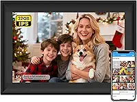 Moldura digital SSA WiFi de 32 GB, moldura digital WiFi de 10,1 polegadas com tela sensível ao toque IPS, rotação automática, envia 50 fotos ilimitadas, compartilhe fotos/vídeos instantaneamente via