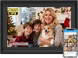 Moldura digital SSA WiFi de 32 GB, moldura digital WiFi de 10,1 polegadas com tela sensível ao toque IPS, rotação automática, envia 50 fotos ilimitadas, compartilhe fotos/vídeos instantaneamente via