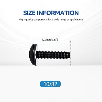30-Pack Rack Screws 10/32 with Nylon Washers for Server RacksRouters Enclosures &Audio Equipment Cabinets Server Network Enclosure Mount Screws