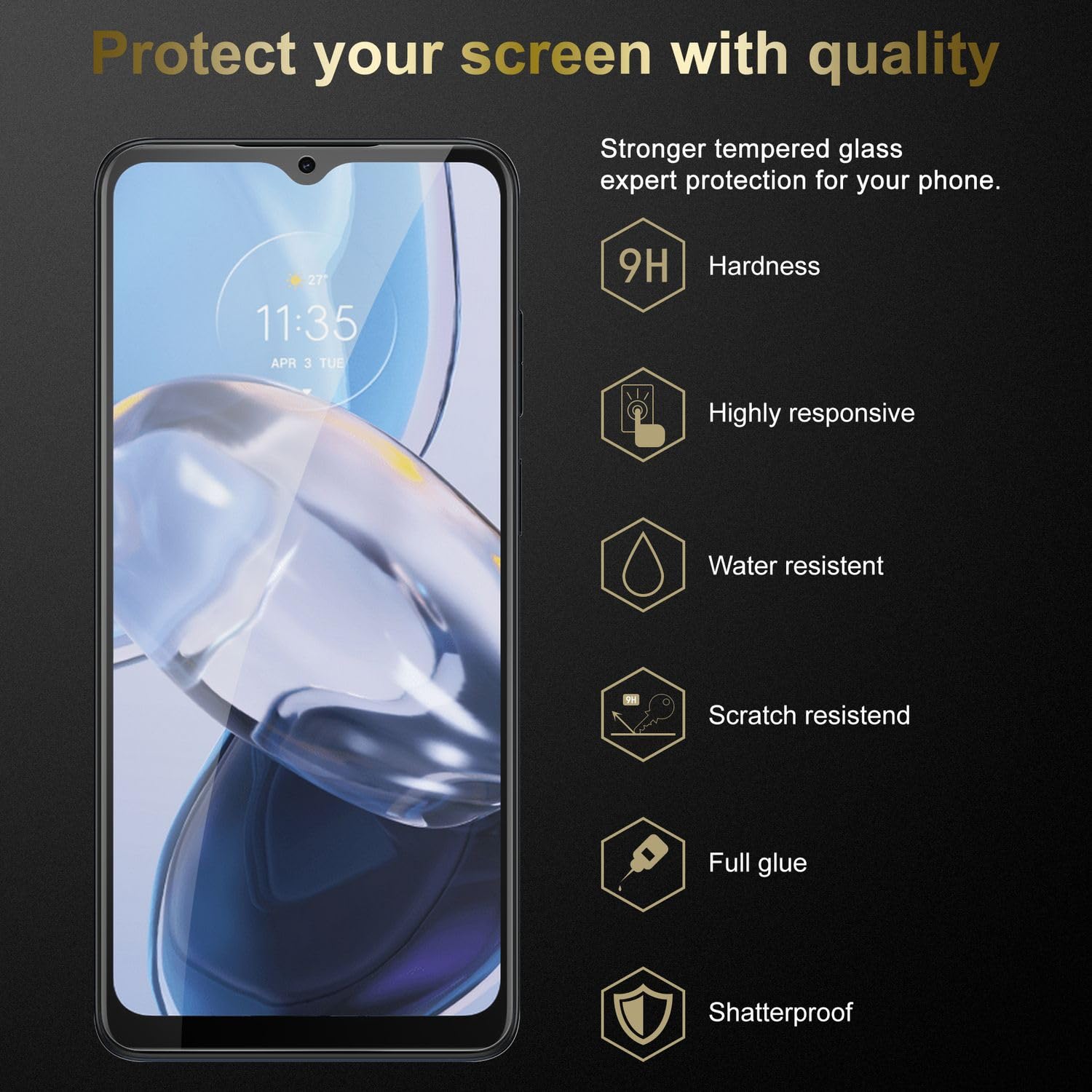 Cadorabo Pellicola di armatura compatibile con Motorola MOTO E22 / E22i in ELEVATA TRASPARENZA - Vetro temperato (Tempered) di protezione del display in durezza 9H con 3D Touch