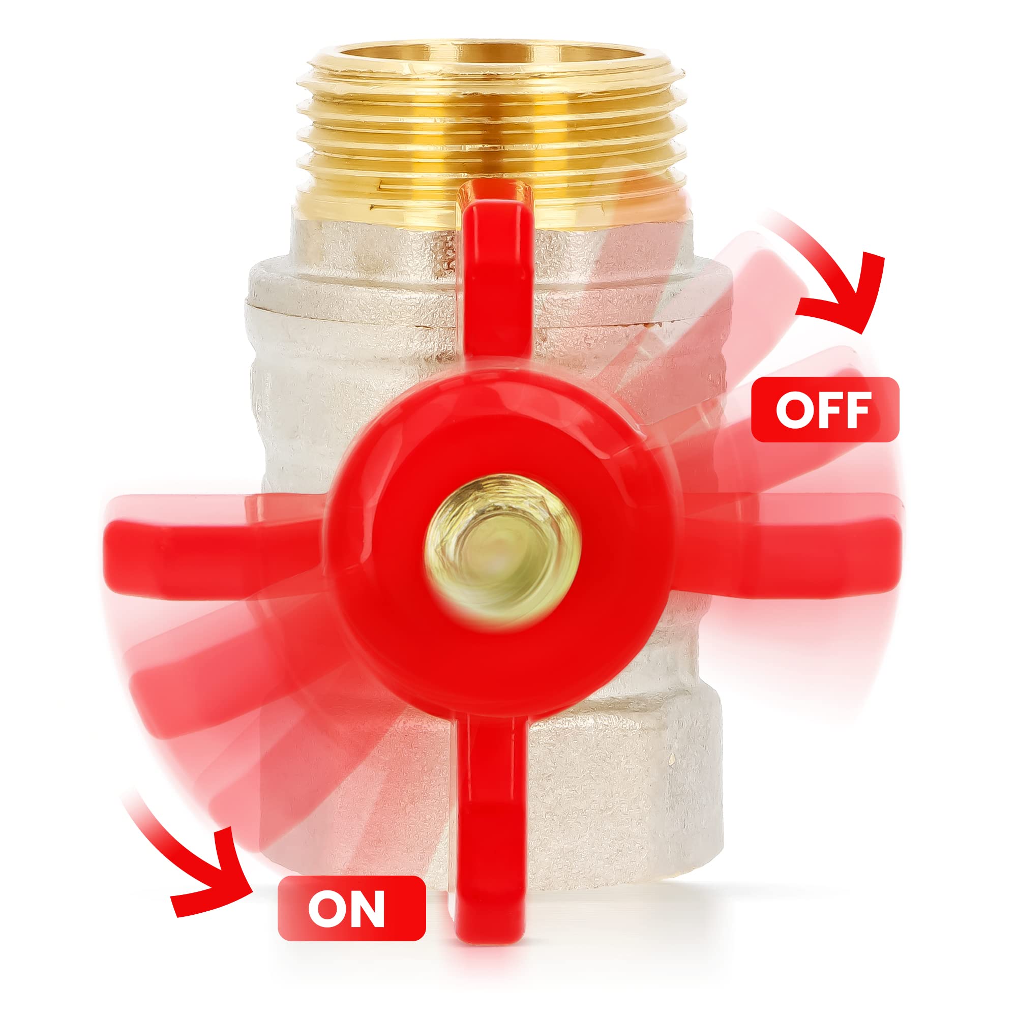 ROBINET A BOISSEAU SPHERIQUE LAITON FF POIGNEE PLATE PN25 A PURGE ACS