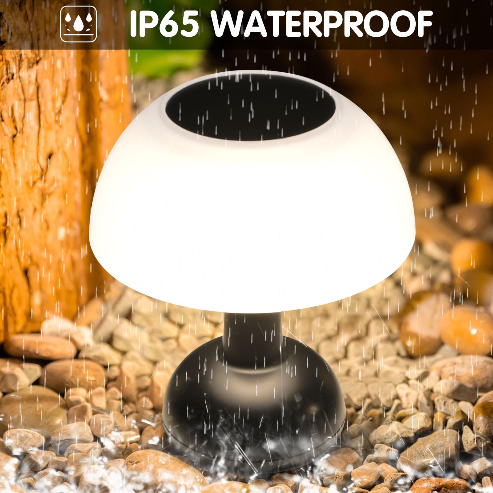 Lampada da tavolo a energia solare, per esterni, da tavolo, USB, ricaricabile, a energia solare, IP54, impermeabile, da tavolo, senza fili, per esterni, giardino, balcone, ristorante
