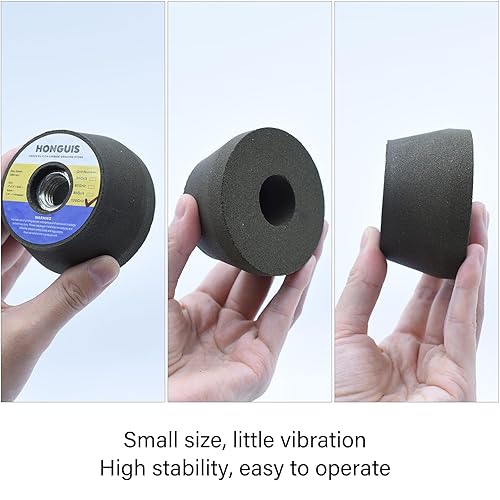 Miniatura 4 de Rueda de piedra de molienda de carburo de silicio verde de 3 pulgadas, rueda de copa para mampostería de hormigón de mármol de granito con eje