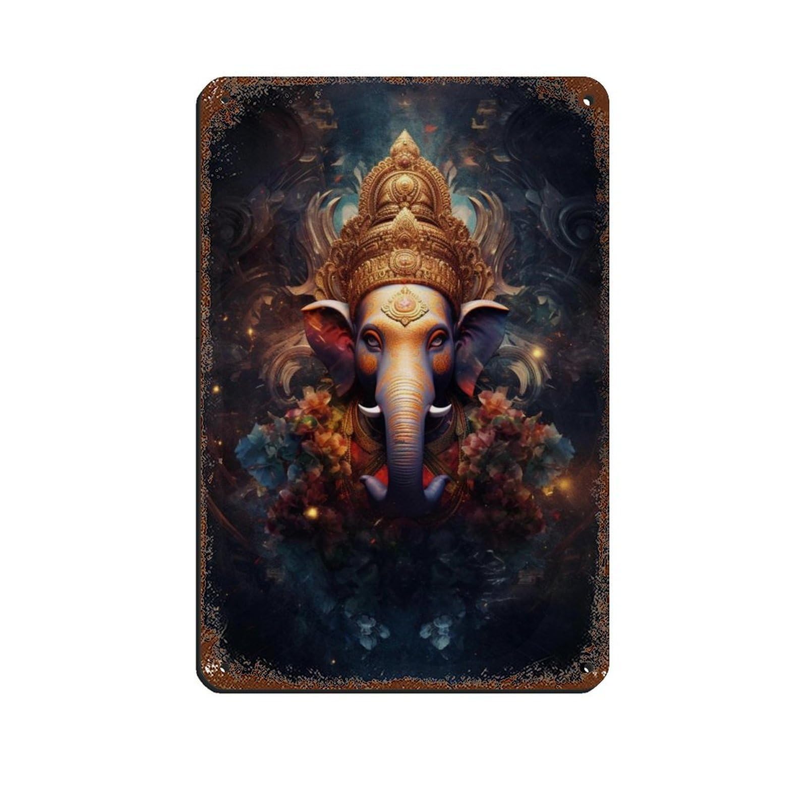 Hindu Ganesha Decor (3) Tin Sign Vintage Metal Pub Club Cafe Bar Home Wall Art Decoration Poster Retro 8x12inch(20x30cm)