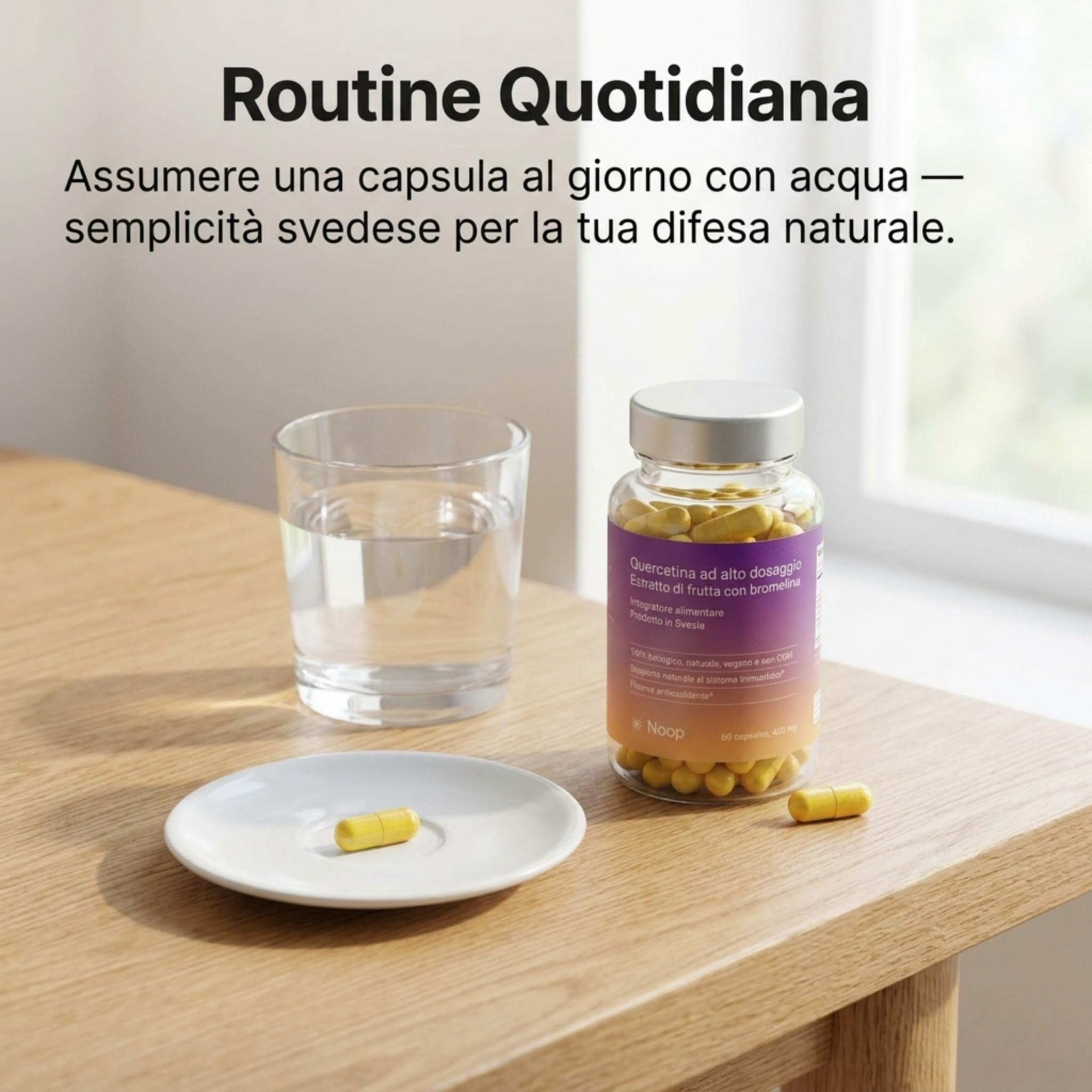 NOOP Quercetina estratto di frutta ad alto dosaggio con bromelina – Booster immunitario naturale e antiossidante per una maggiore vitalità, migliore assorbimento – vegano e test di laboratorio