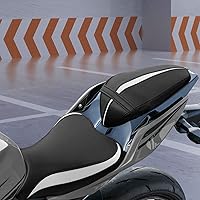 Vista 2 de TCT-MOTORPARTS Cojín de asiento de conductor y pasajero para Kawasaki Ninja 400 2018-2024 Z400 2019-2024 (negro #5)