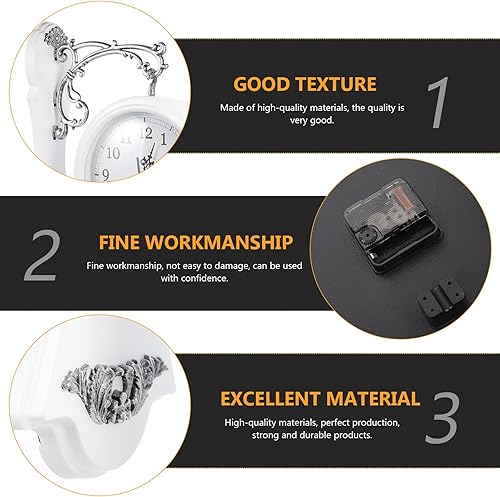 Miniatura 8 de VICASKY Reloj de pared redondo de hierro forjado de aspecto antiguo marrón para colgar en la pared, reloj de pared de doble cara, reloj de pared de