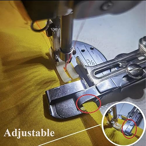 Miniatura 3 de 2 piezas de pie de dobladillo enrollado de costura ajustable, 2024 actualizado 0.591-0.984 in, juego de pie de dobladillo enrollado ajustable