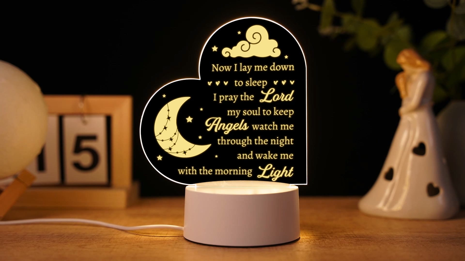 Baptism Gifts for Girl Boy, Cozy Baby Nursery Night Light for Bedtime Prayer, Baby Christening Gifts for Boys Girls Kids, Dedication Baptismal Confirmation Gifts, Baby Room Decor, Baptism Decorations