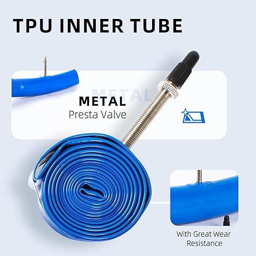 Miniatura 4 de Bike TPU Inner Tube 2pack, 26x1.92.3 AVFV, 27.529x1.752.125 AVFV, 700x18C32C 35C40C FV, Bicycle TPU Tube SchraderPresta Valve Ultralight for