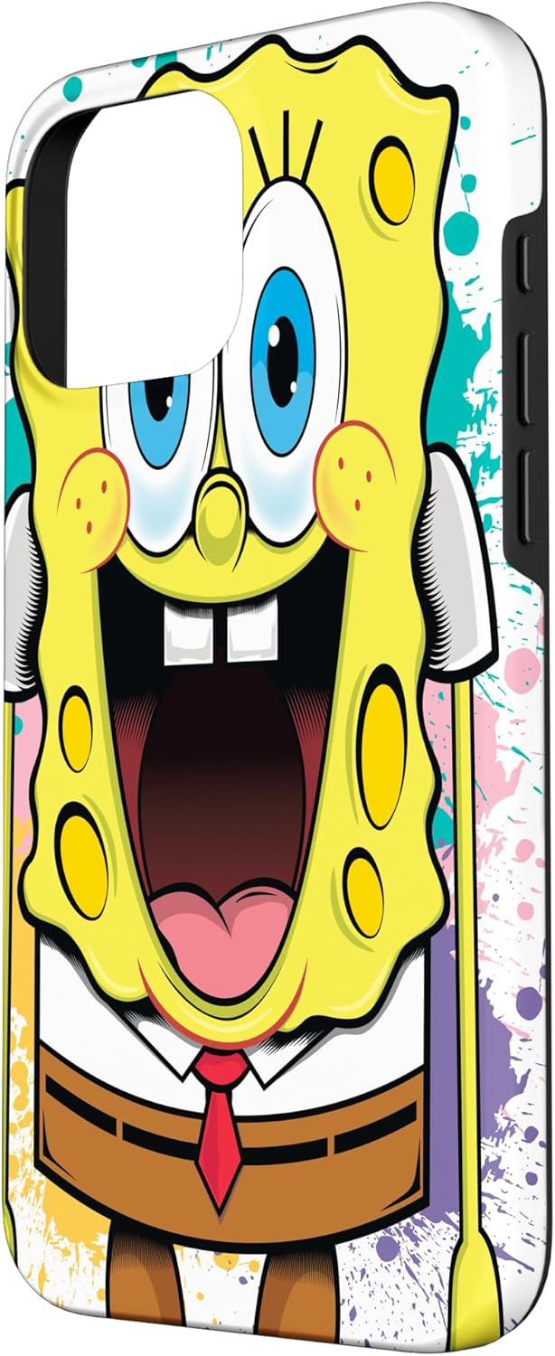 Paint Splatter Spongebob Squarepants Case for iPhone 16 Pro Max