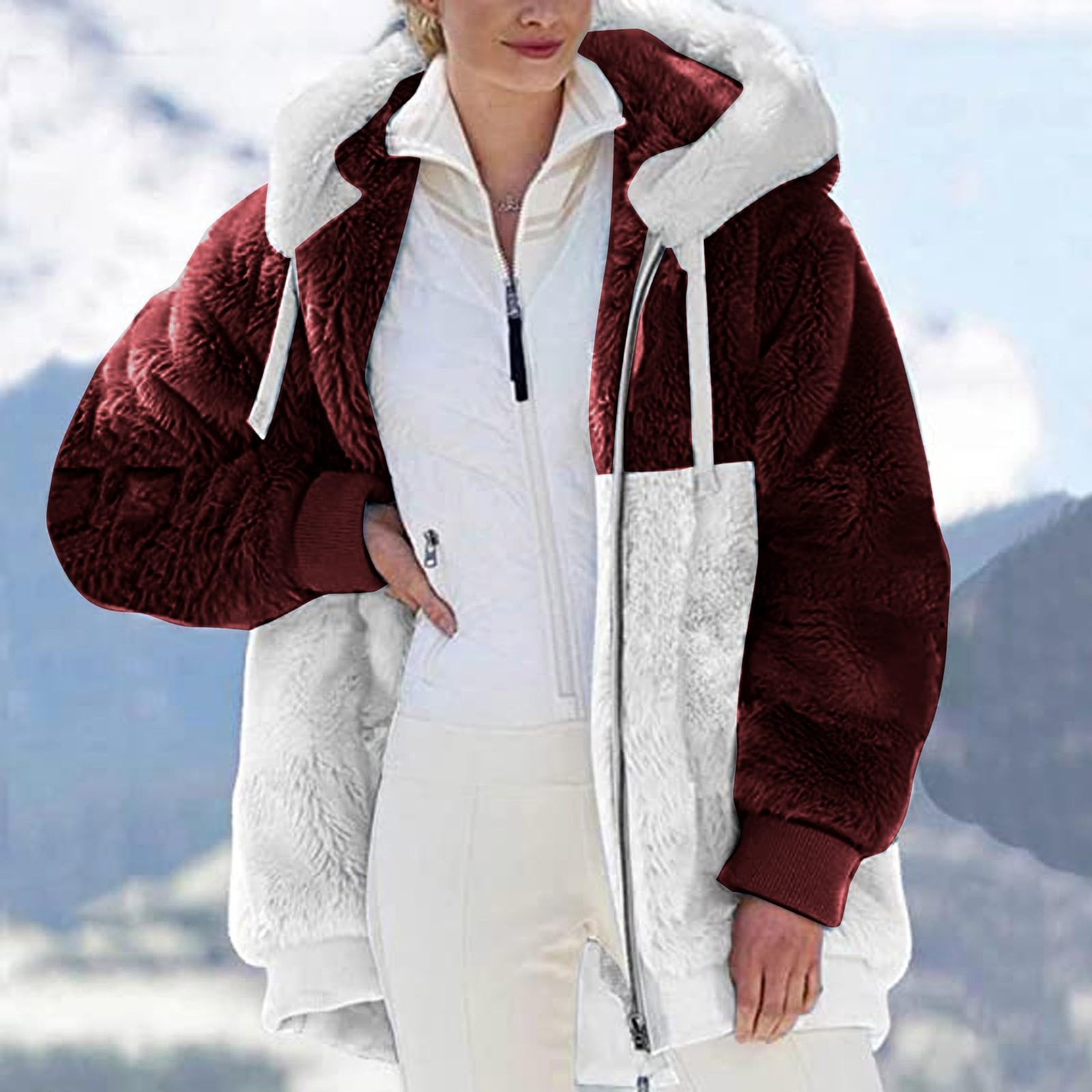 Sweat Femme Hiver Fourrure Chaud - Veste Grande Taille Chic Et Elegant