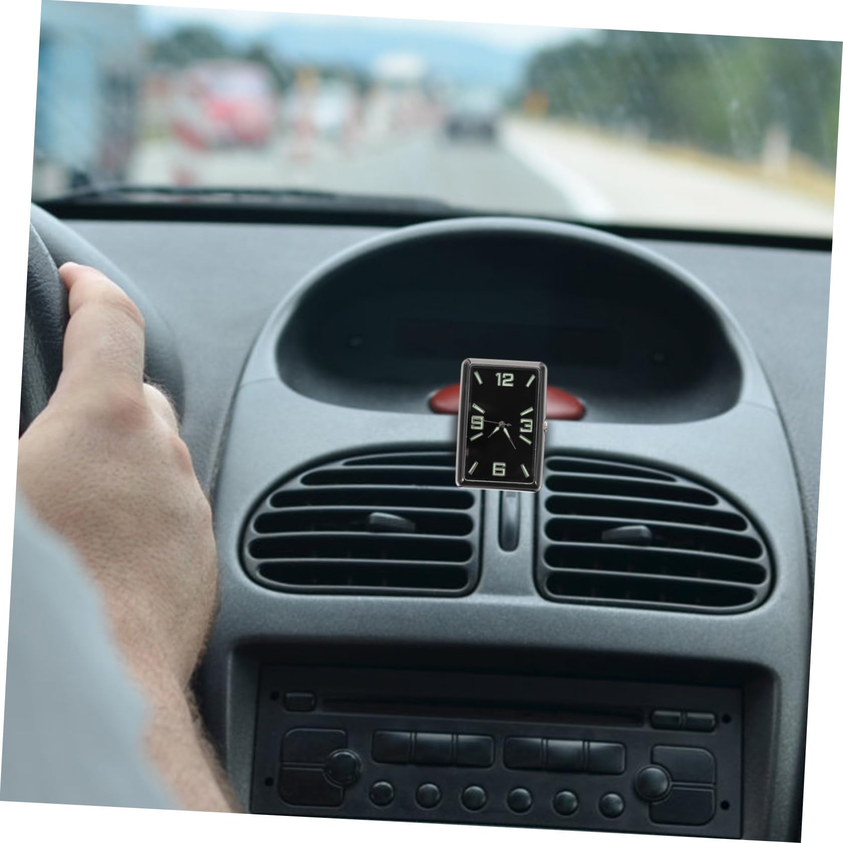 Ciieeo Reloj Aleación para Adhesivo Cuadrado para Individual Diseño Coche Decoración y Vidrio, Pequeño y Ligero del Salpicadero