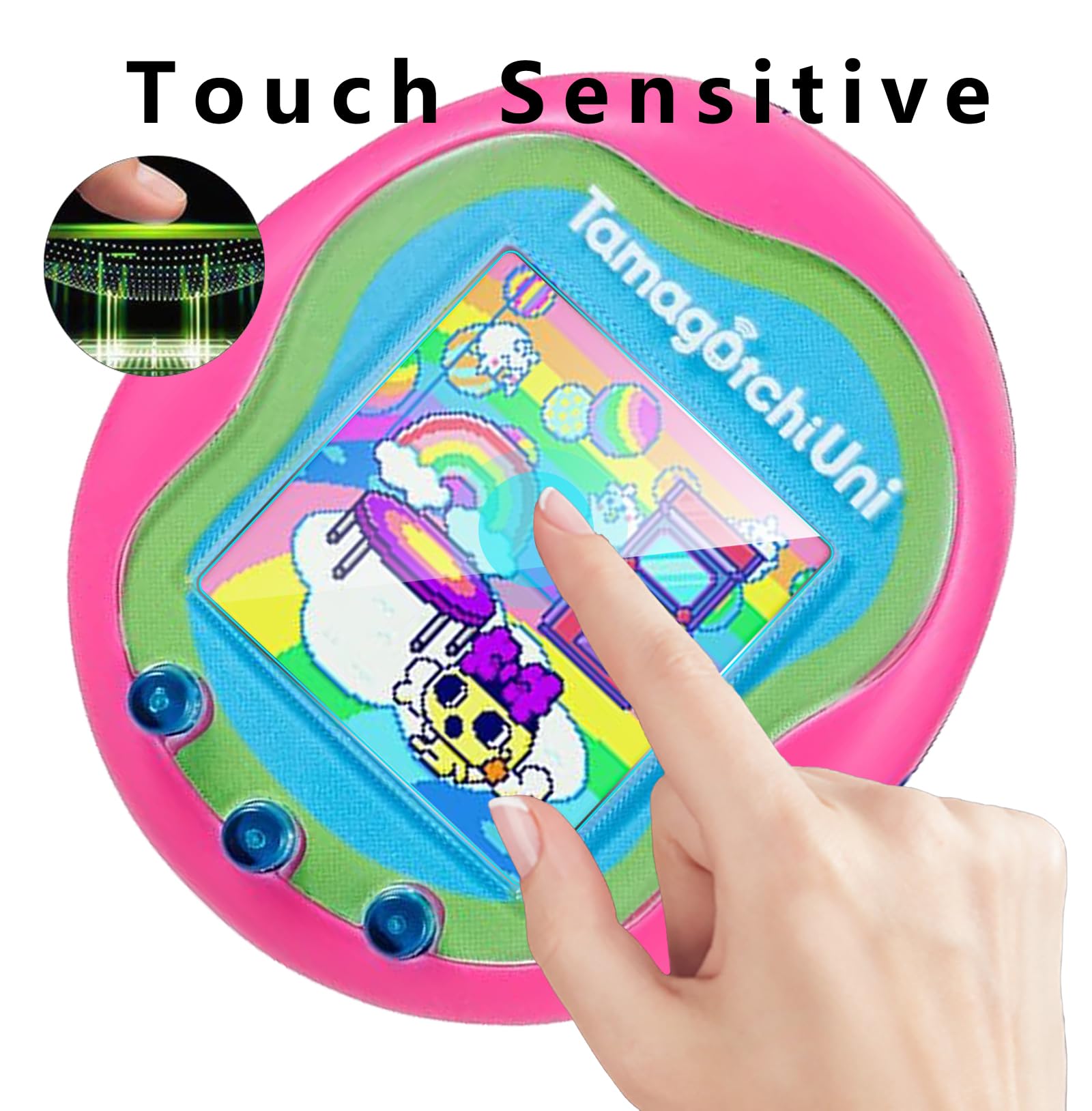 GIOPUEY Ochraniacz ekranu do Tamagotchi Uni, [6 opakowań] Elastyczna folia ochronna na ekran TPU, [odporna na pęcherzyki] [odporna na zużycie] - przezroczysta
