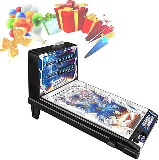 Hyuer Nostalgic Arcade Pinball Machine Electronic Tabletop Pinball Game For Birthday Party Christmas Mini Pinball Toy Portable With Electronic Lights And Sounds Great Toy