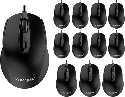 Computer Mouse Wired 12 Pack, USB Mouse PC Mice Bulk with Cord, Office Home Classroom Silent USB Optical Corded Mouse with 2 Adjustable DPI, for PC disponible en Yaxa Colombia