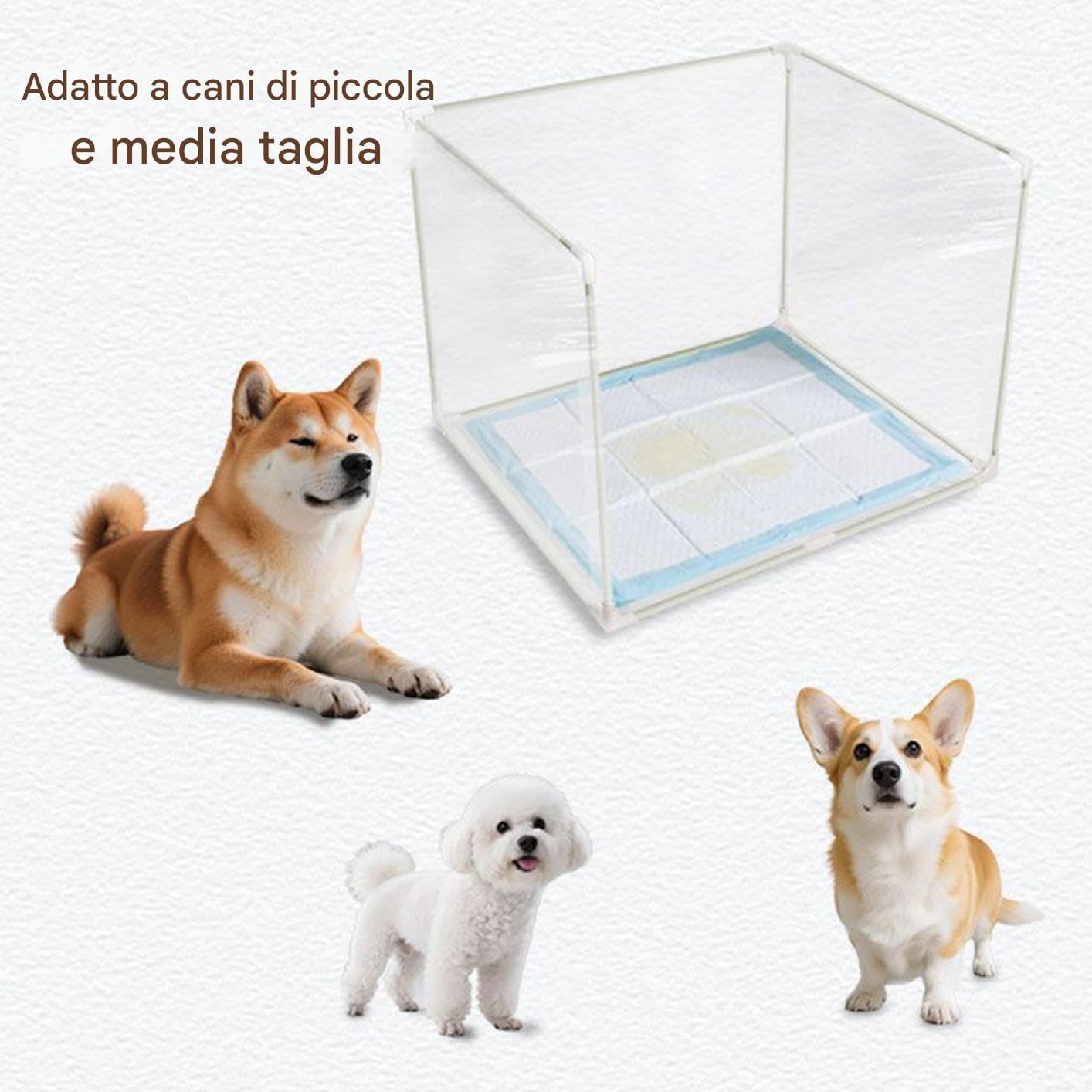 Parapetto per Lettiera | Schermo Paraspruzzi per Recinzione Vaschette Facile da Pulire | Kit Addestramento Trasparente Privacy per Cani | per Camera Dormitorio Appartamento Casa Balcone